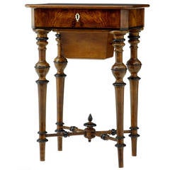 19th Century Burr Walnut Ladies Work Table