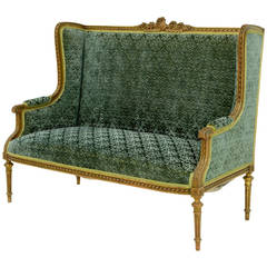 19th Century French Carved Wood and Gilt Sofa