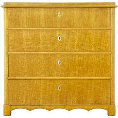 19th Century Swedish Birch Chest of Drawers