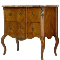 19th Century French Kingwood Marble-Top Commode or Chest of Drawers