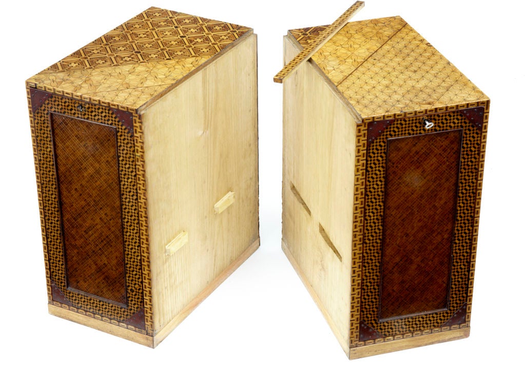 STUNNING JAPANESE PUZZLE BOX PARQUETRY ON STAND at 1stDibs