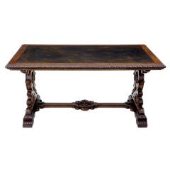 Antique SOLID OAK VICTORIAN LIBRARY TABLE