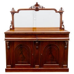 Antique MID VICTORIAN MAHOGANY CHIFFONIER WITH WINE COOLER