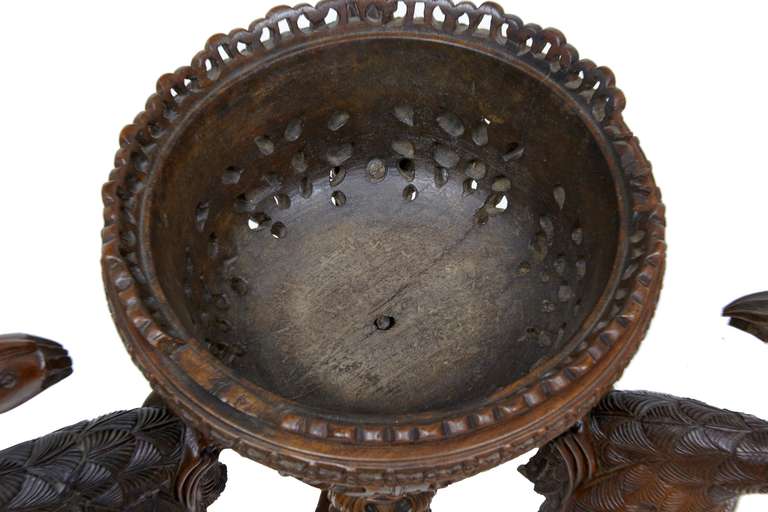 19th Century Profusely Carved Anglo Indian Rosewood Jardiniere 2