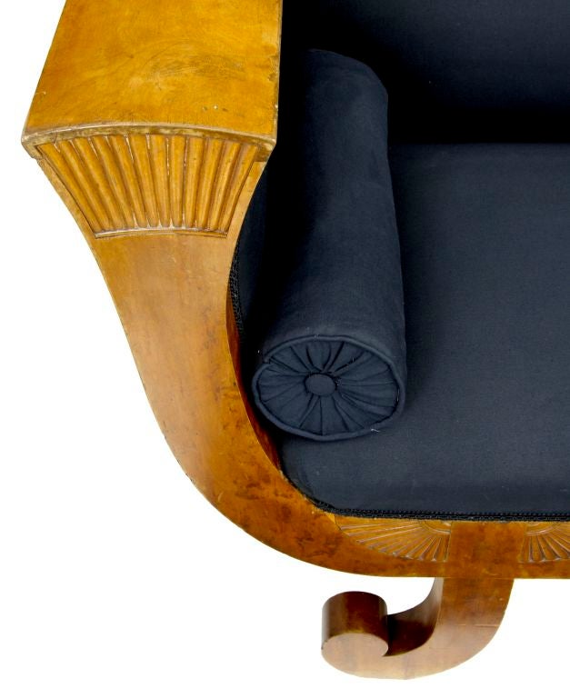 GOLDEN BIRCH ANTIQUE SWEDISH BIEDERMEIER SOFA RECENTLY REUPHOLSTERED READY FOR FABRIC OF CUSTOMERS CHOICE