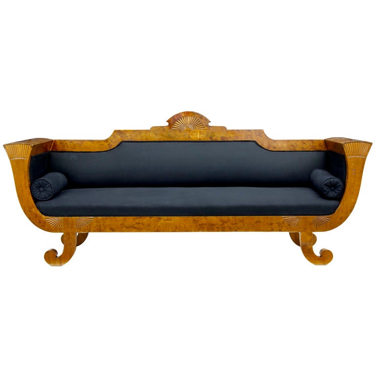 GOLDEN BIRCH ANTIQUE SWEDISH BIEDERMEIER SOFA