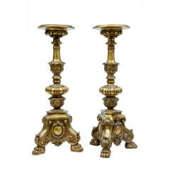 PAIR OF CARVED WOOD GILT STANDS