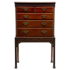 LATE 19TH CENTURY CHIPPENDALE STYLE CHEST ON STAND