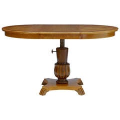 Art Deco Swedish Birch, Adjustable Occasional Center Coffee Table