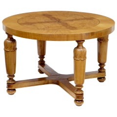 Art Deco Swedish, Carved Birch and Elm Coffee Table