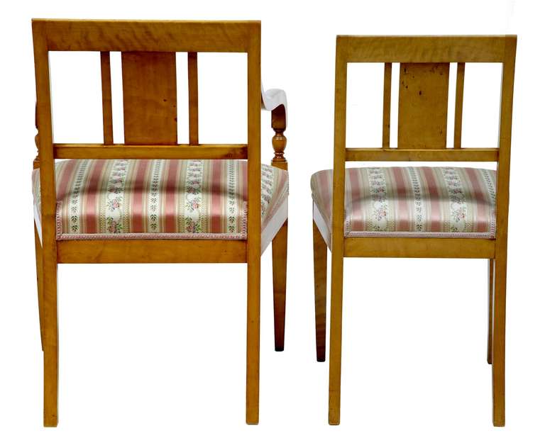 20th Century Set of Six Swedish Birch Dining Chairs