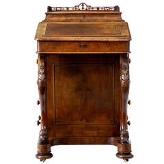 Used 19th Century Victorian Walnut Davenport