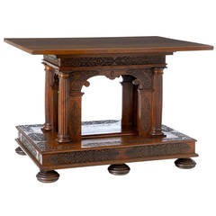 Unusual 19th Century French Carved Oak Center Table