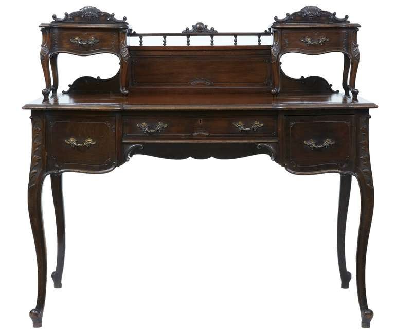 English A Fine Maple & Co 1920's Mahogany Writing Desk Table