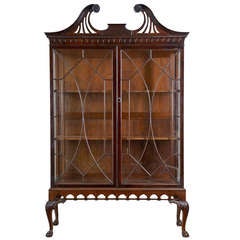 Vintage 1920's Mahogany Regency Influenced Display Cabinet