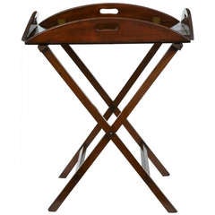 Antique 19th Century Mahogany Butlers Tray On Stand