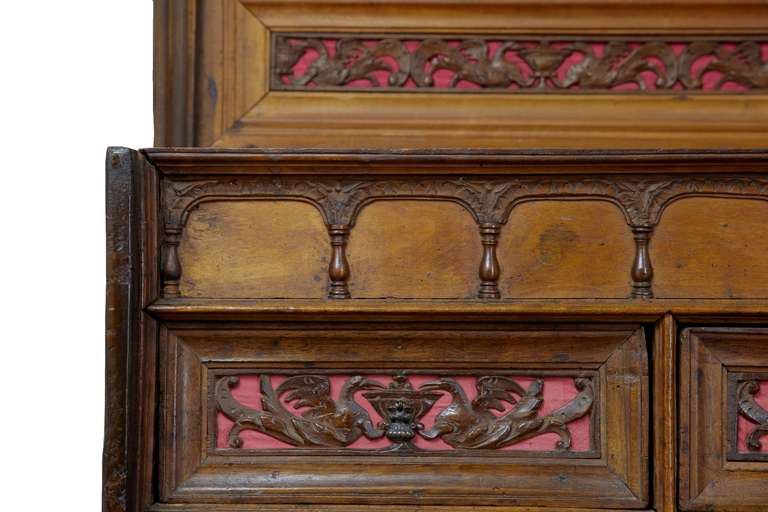 17th Century Spanish Carved Walnut Vaqueno On Stand Writing Desk 2