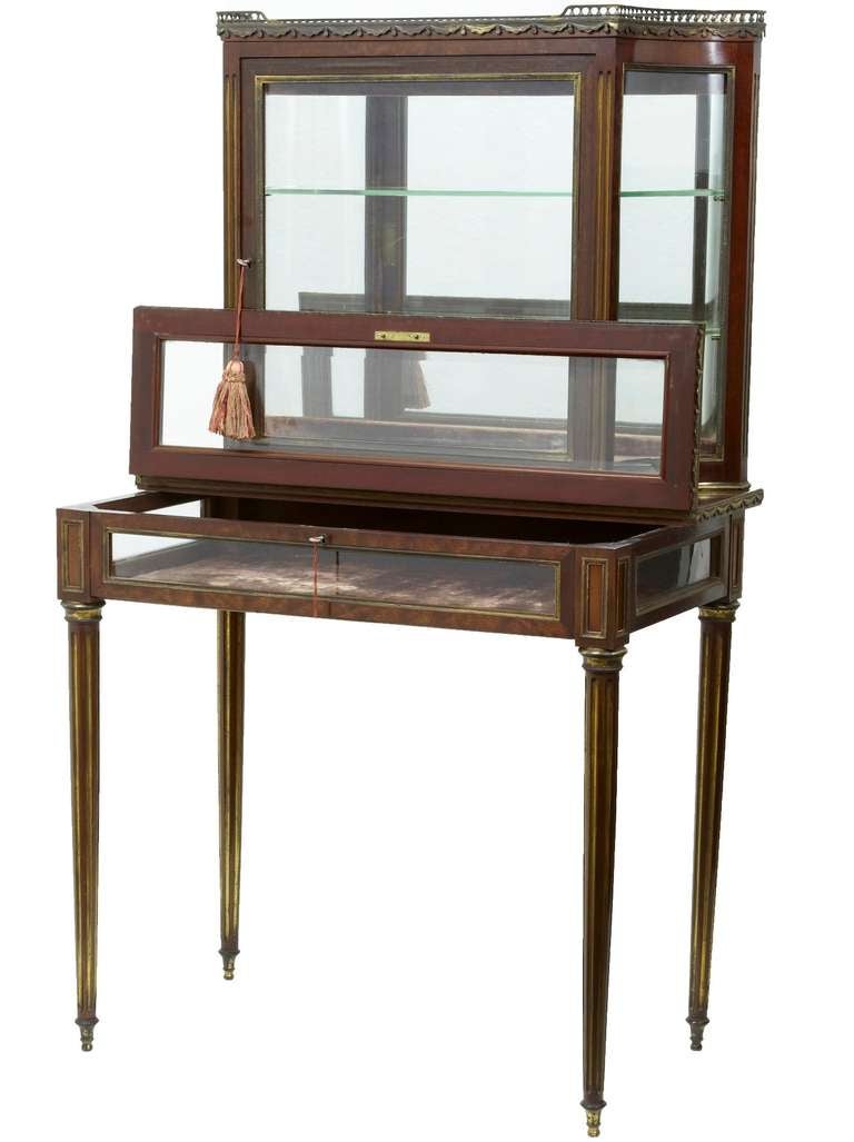 19th Century Mahogany And Brass Inlaid Display Cabinet