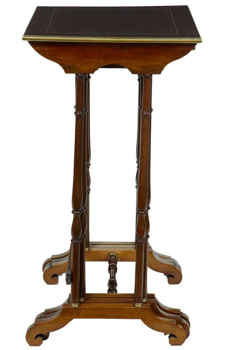 1920's Nest Of 3 Mahogany Brass Inlaid Tables