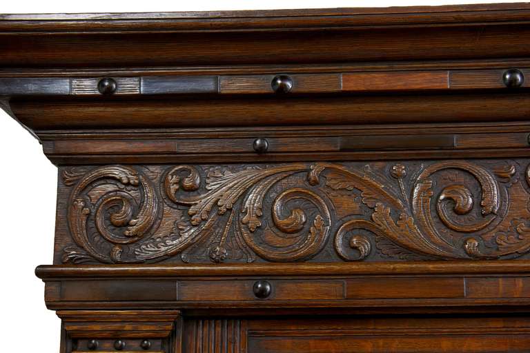 Belgian 17th Century Flemish Carved Oak Cupboard
