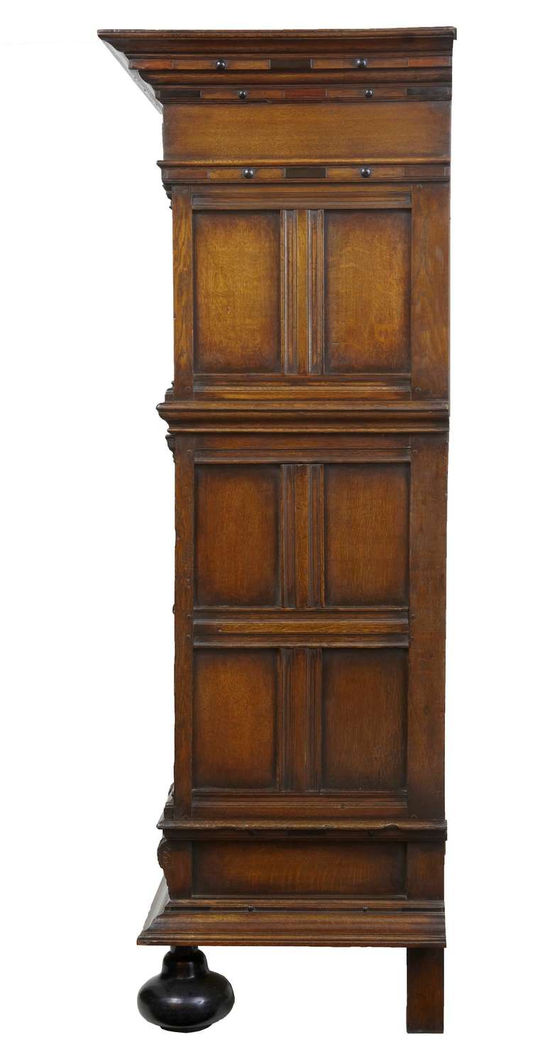 18th Century and Earlier 17th Century Flemish Carved Oak Cupboard