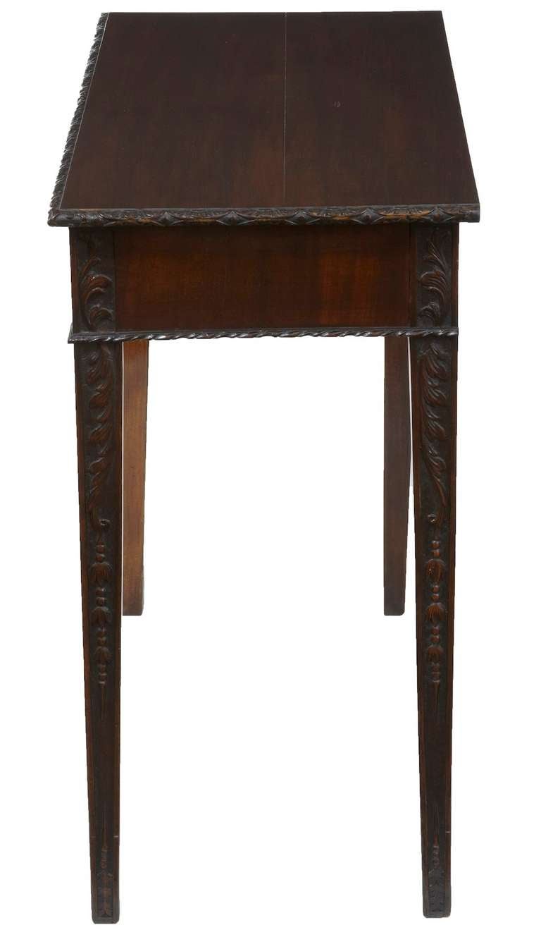 English 19th Century Carved Mahogany Side Table