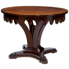 Art Deco with Gothic Influence Mahogany Center Table