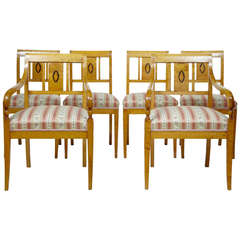 Set of Six Swedish Birch Dining Chairs