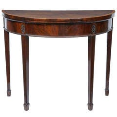 18th Century Mahogany Demi Lune Card Table