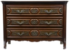 19th Century Antique Walnut and Rosewood French Provincial Commode