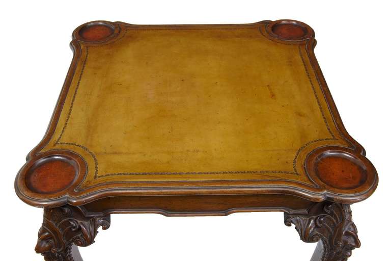 English Late 19th Century Walnut George II Influenced Games Table