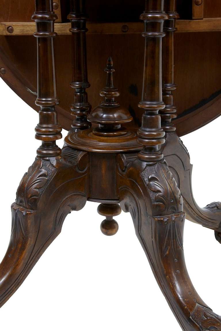 victorian walnut loo table