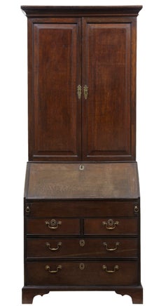 18th Century Oak Bureau Bookcase with Well
