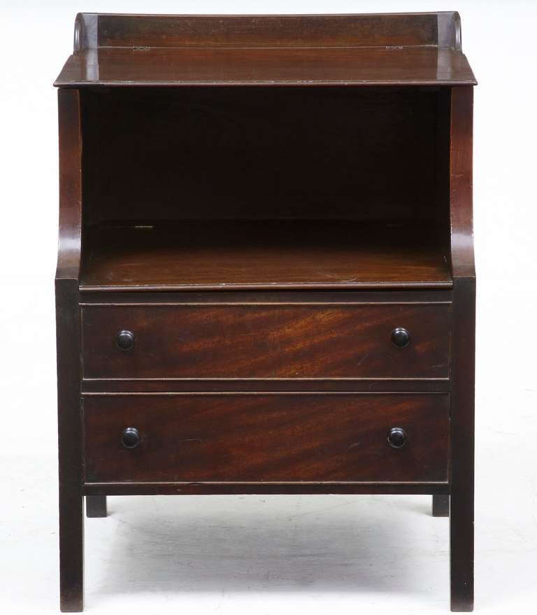 18th century Georgian mahogany bedside commode. Lovely color.

Now practical for use as a bedside table comes complete with original ceramic bowl.