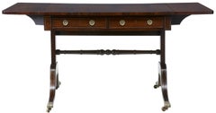 Regency Early 19th Century Brass Inlaid Rosewood Sofa Table