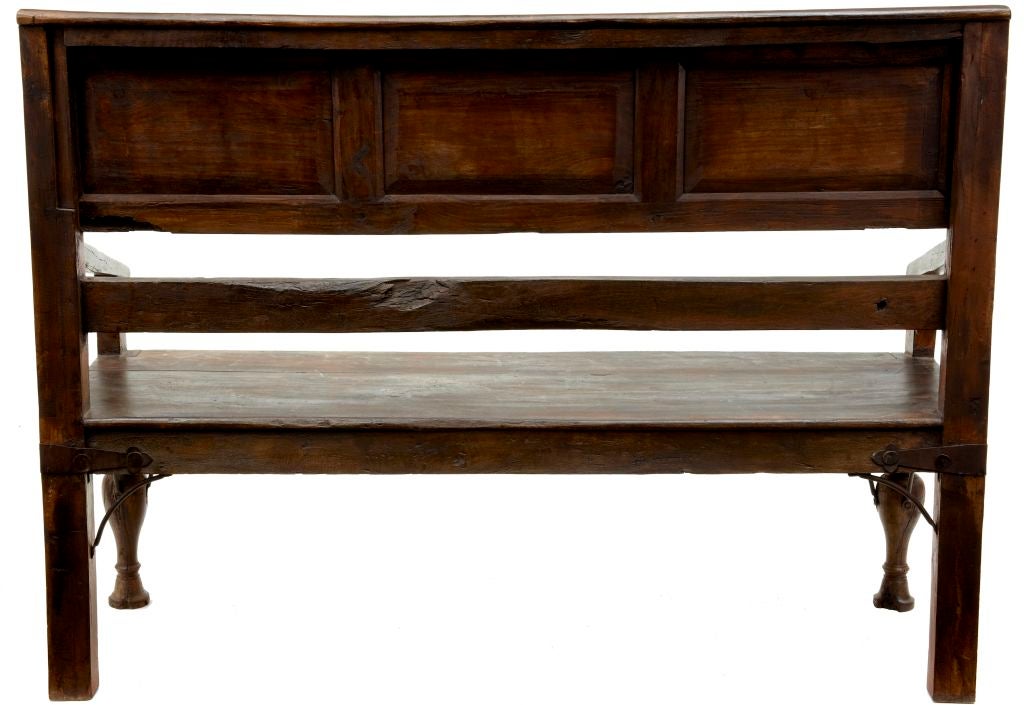 MIDDLE EASTERN SETTLE BENCH WITH CARVED PANELS