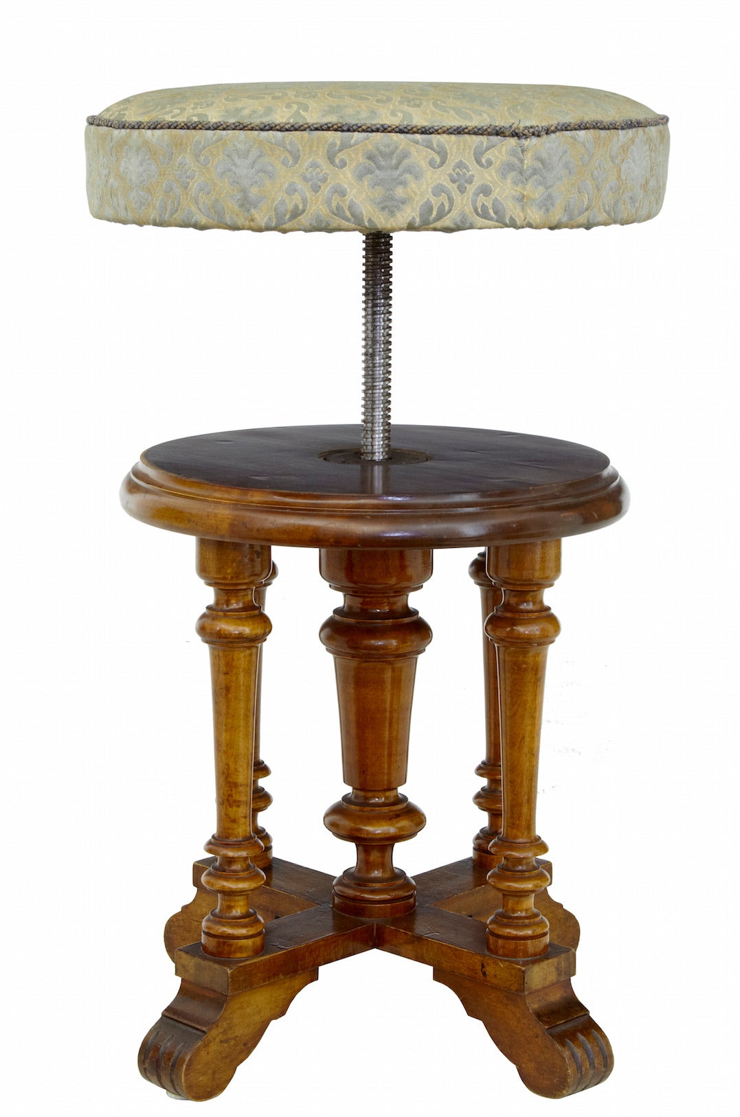 19th Century Walnut Adjustable Piano Stool