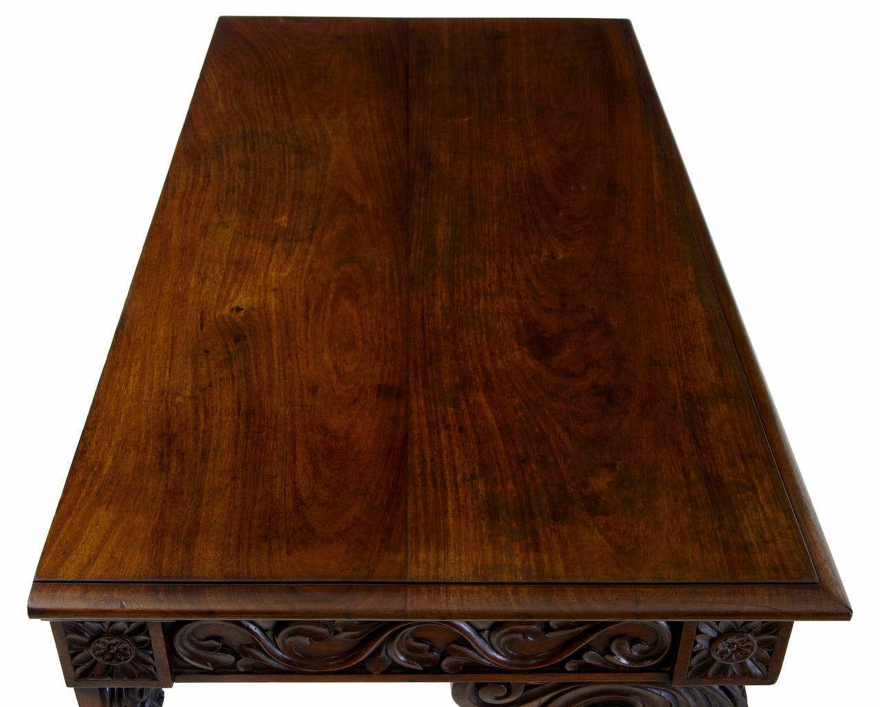 19th Century Anglo-Indian Carved Rosewood Console Table In Good Condition In Debenham, Suffolk