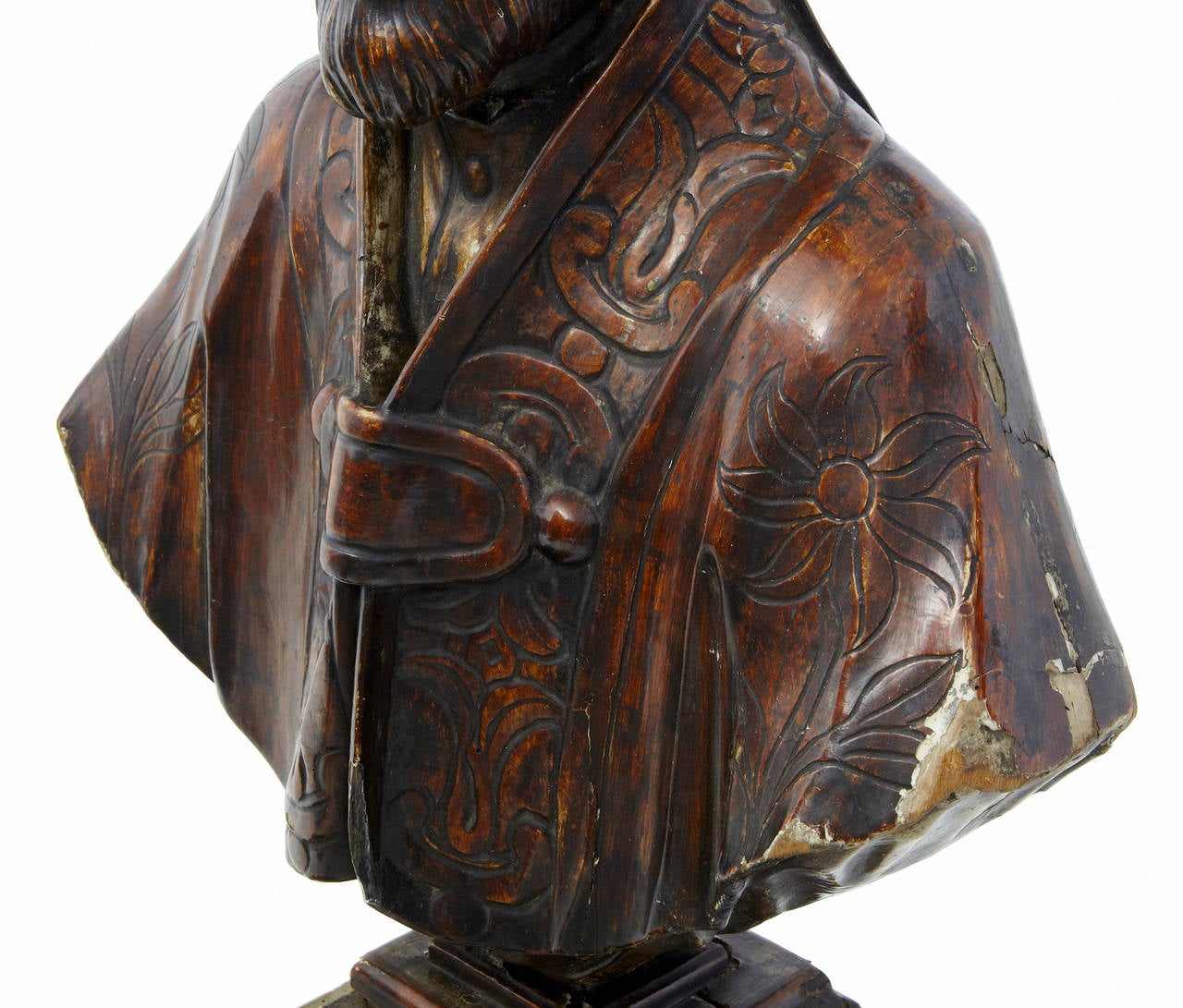 19th Century Spanish Carved Lime Wood Bust of a Bishop 2