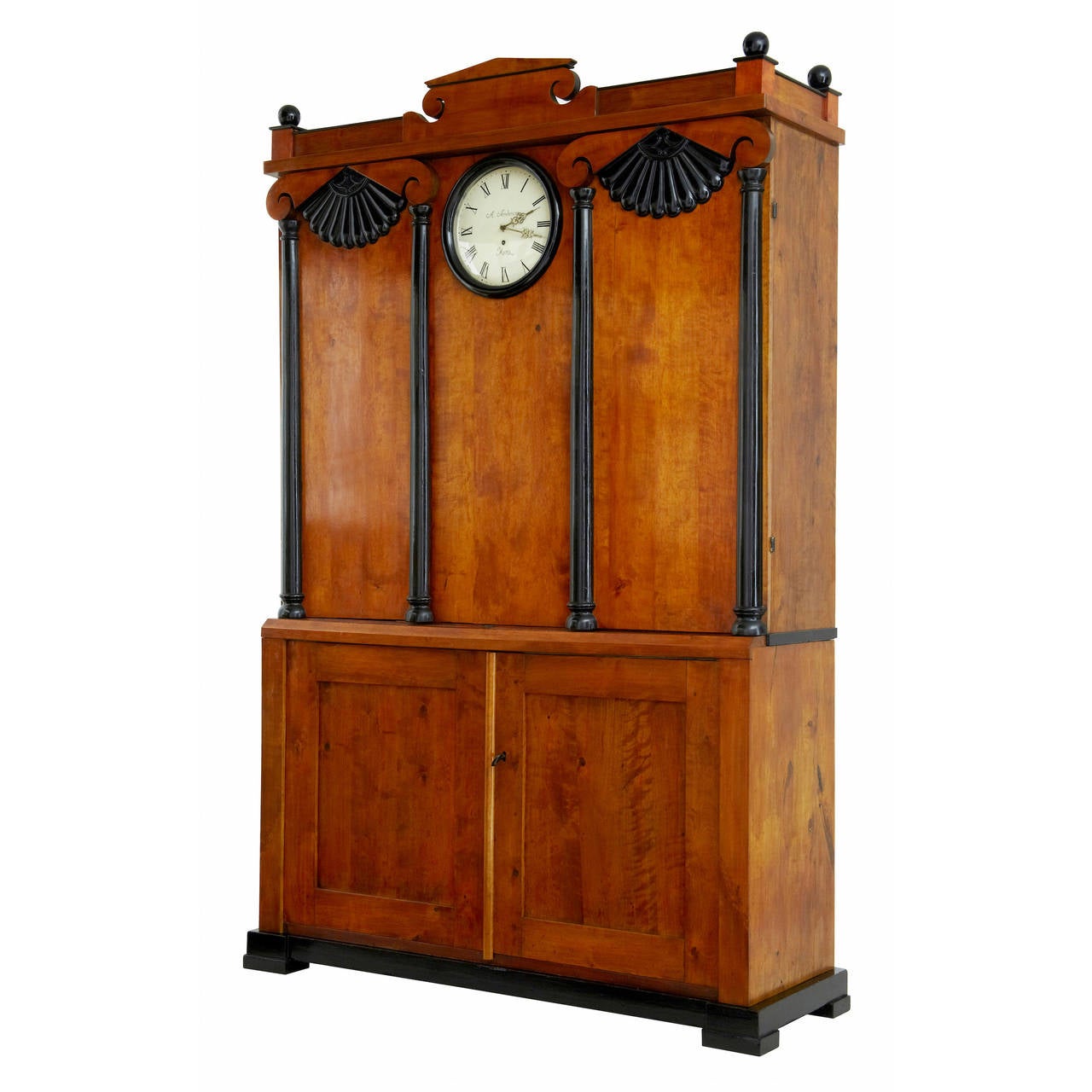 19th Century Swedish Birch Art Nouveau with Clock at 1stDibs