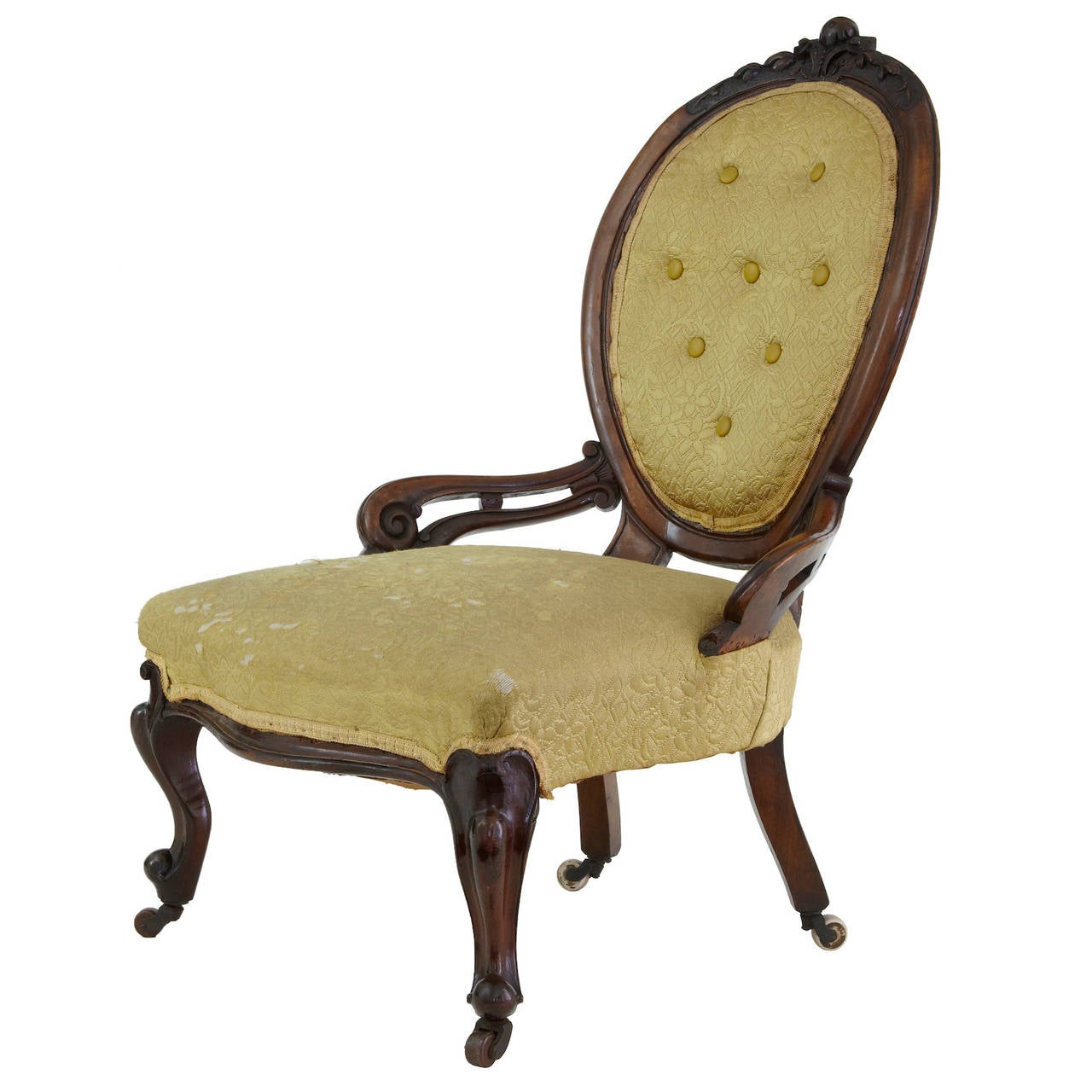 Early Victorian Mahogany Salon Nursing Chair For Sale at 1stdibs