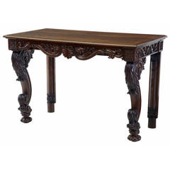 Antique 19th Century Anglo-Indian Carved Rosewood Console Table