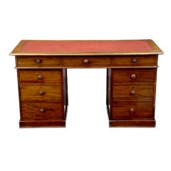 VICTORIAN MAHOGANY PEDESTAL DESK