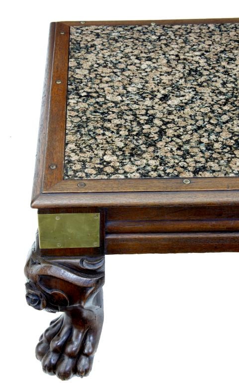 IRISH MAHOGANY MARBLE TOP COFFEE TABLE CIRCA 1860