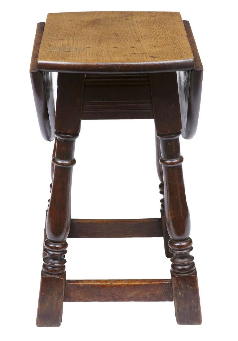 Unusual 19th Century Small Oak Dropleaf Side Table
