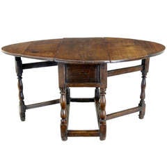 18th Century Antique Country Oak Gateleg Table