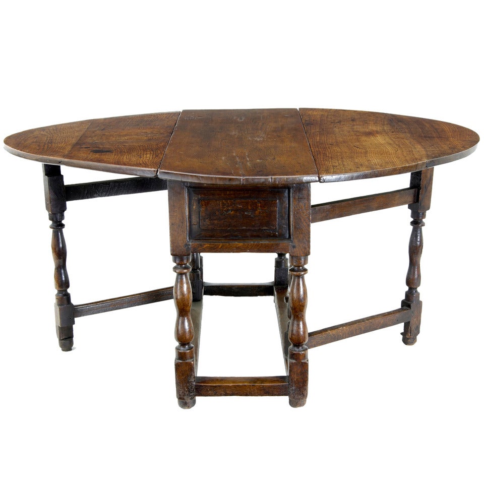 18th Century Antique Country Oak Gateleg Table