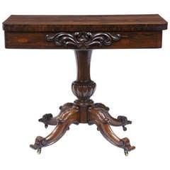 Early Victorian Carved Rosewood Tea Table