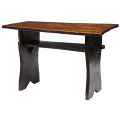 19th Century Oak Elm Small Tavern Rustic Side Table