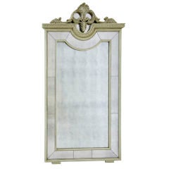 LARGE CARVED WOOD PAINTED PIER MIRROR